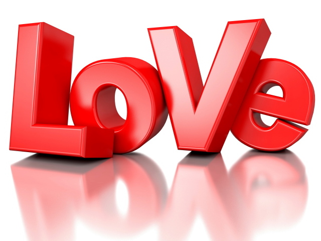 Большие красные буквы с надписью Любовь на белом фоне