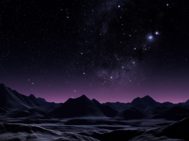 Красивое звездное ночное небо над горами