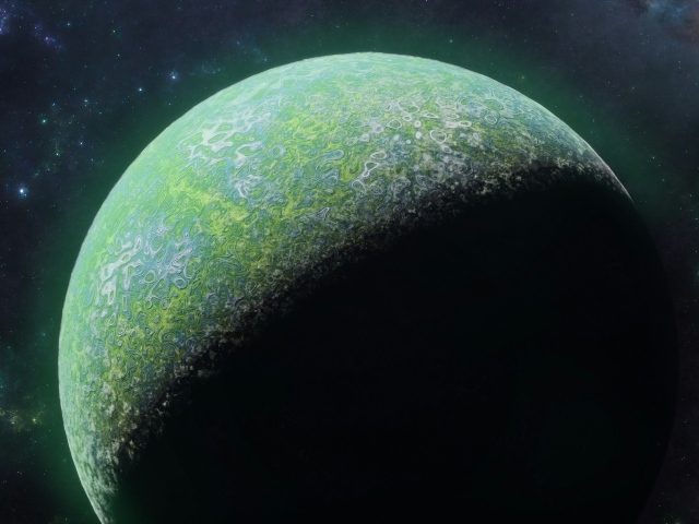 Вид на планету ночью