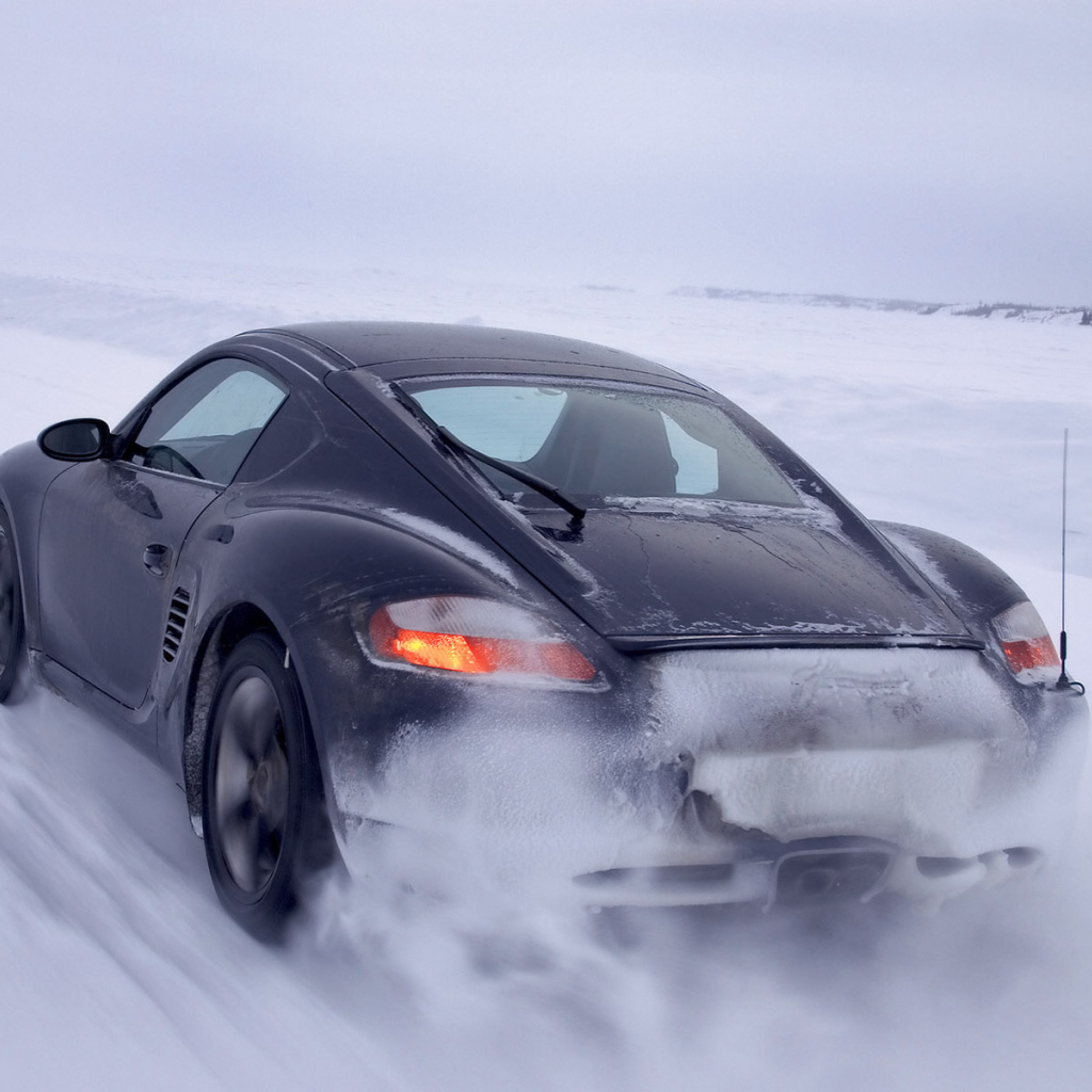 Porsche Cayman поездка по снегу