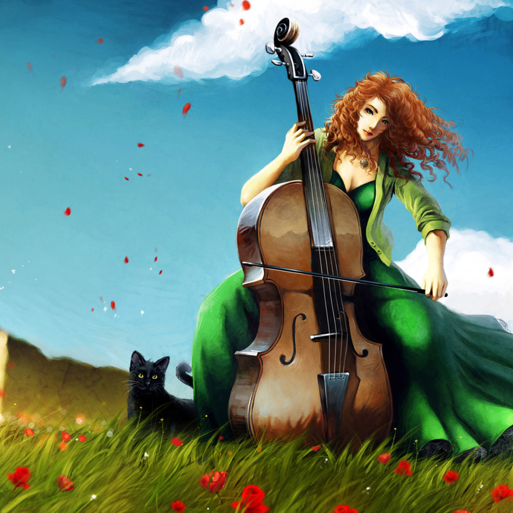 Девушка и Музыкальный инструмент