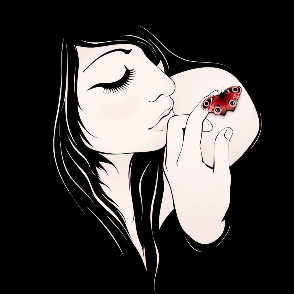 Девушка и бабочка