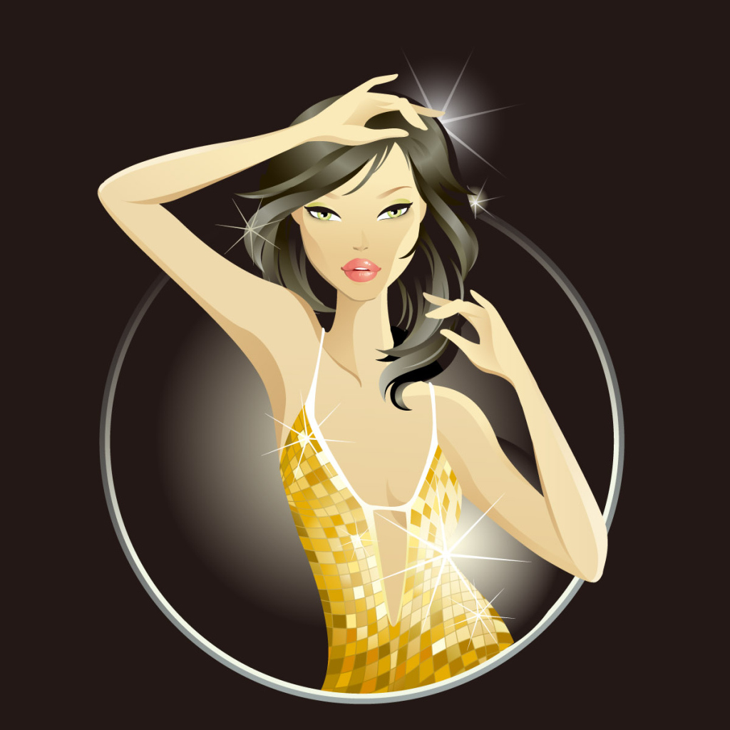 Девушка в блестящем платье