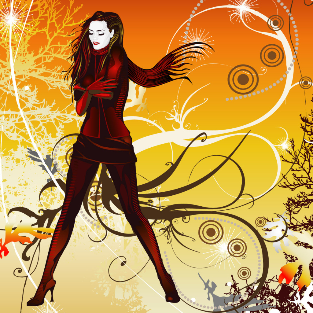 Девушка стоящая на ветру