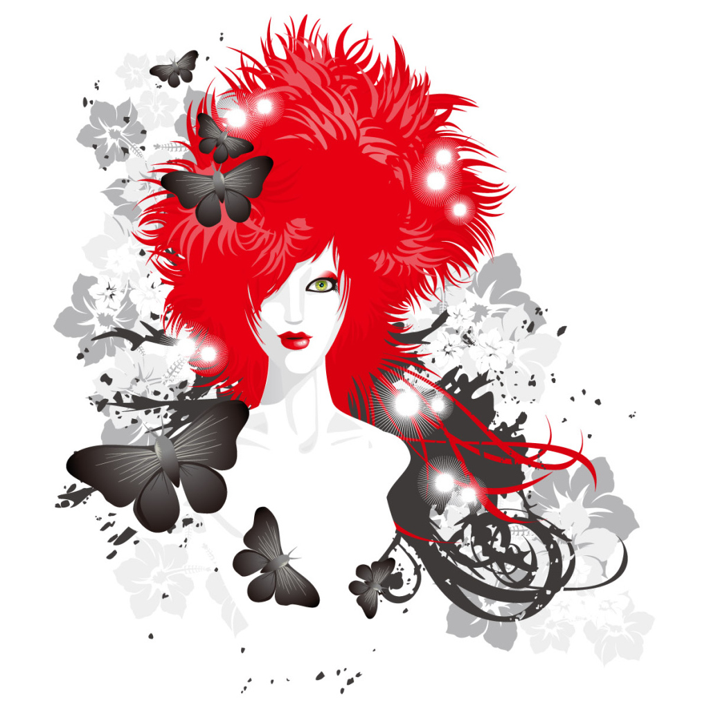 Девушка с красными волосами