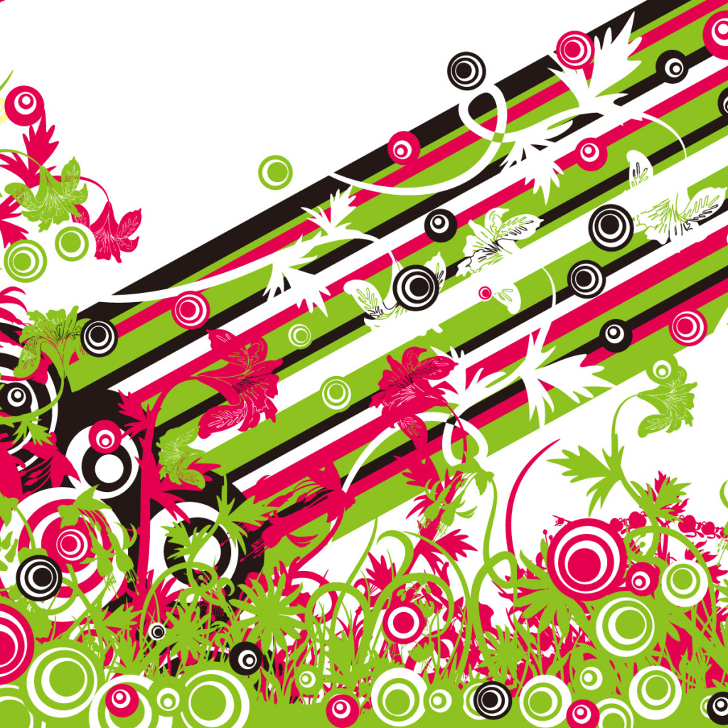 Векторные Цветы и бабочки