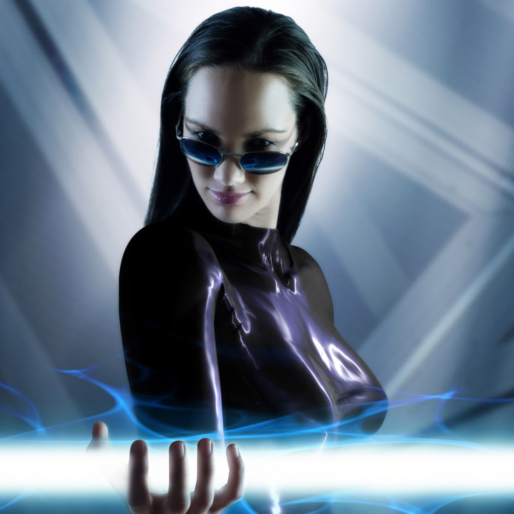 Девушка и лазер