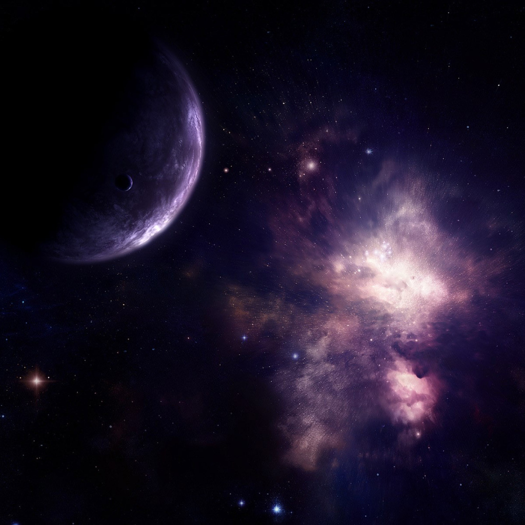 Планета на фоне бесконечного космоса