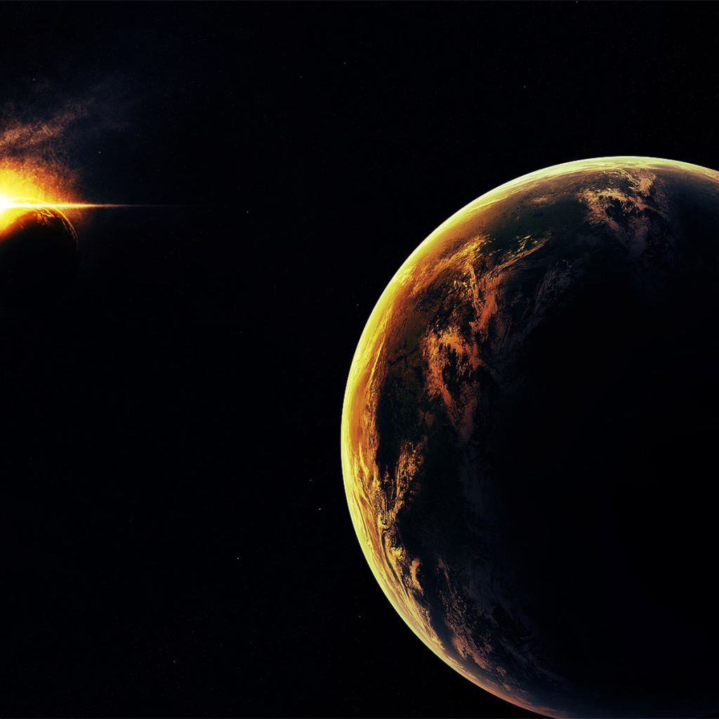 Солнечное затмение / Вид из космоса