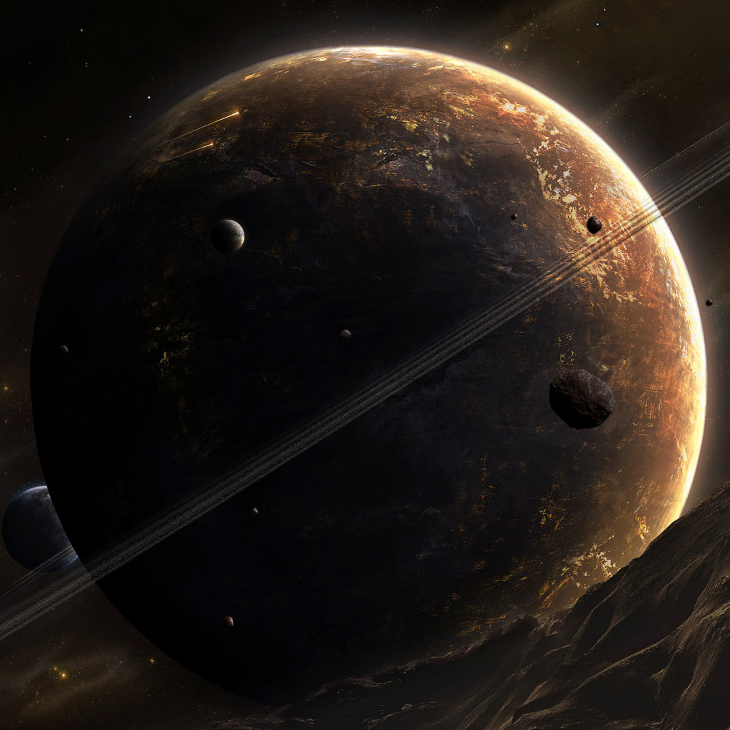 Космический гигант и его спутники