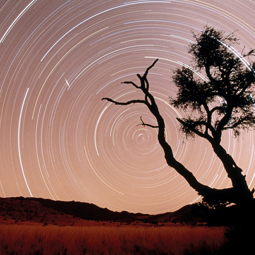 Star Trails / Namib-Naukluft Park / Namib Desert / Namibia / Africa