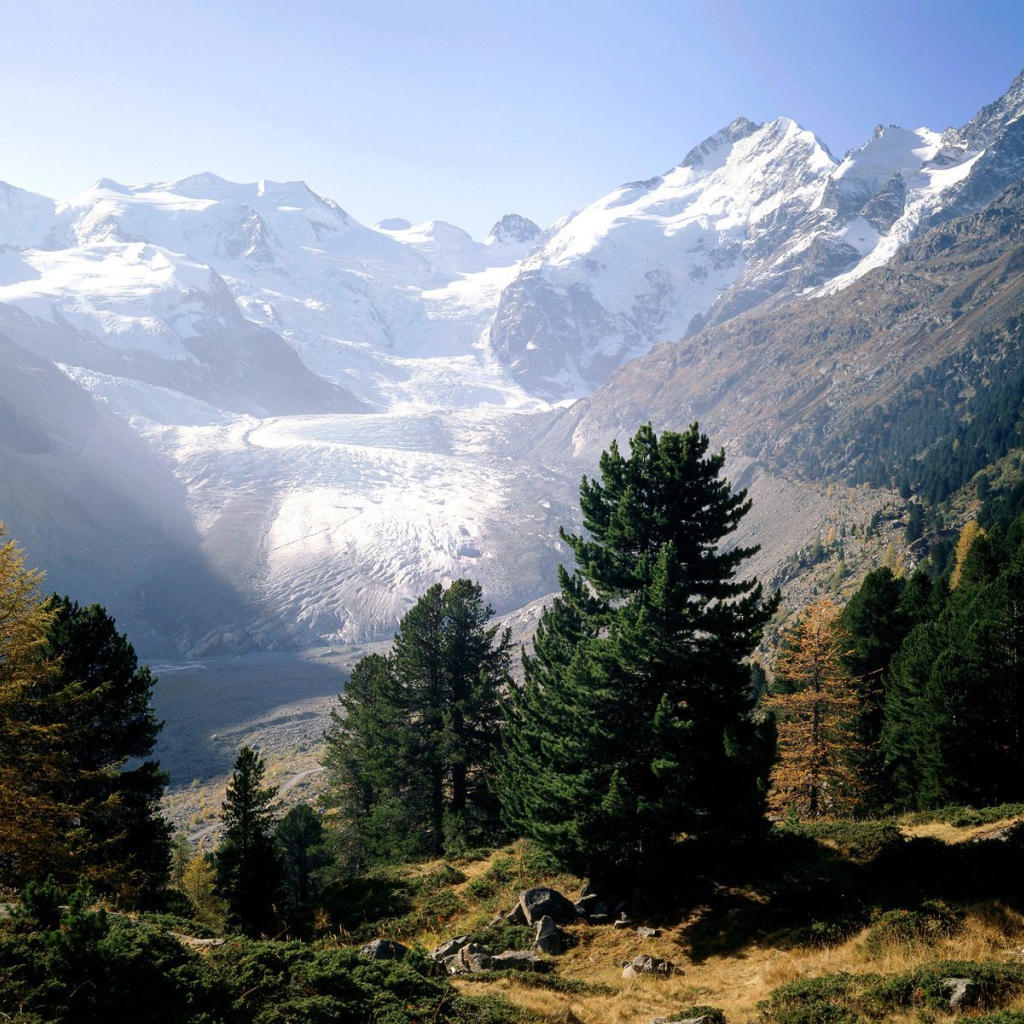 Piz Бернина, Ледник Monteratsch, Engadine