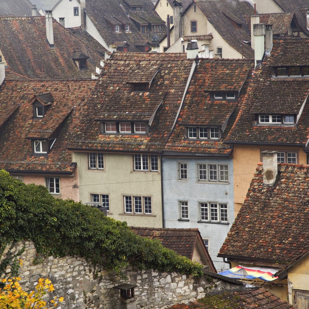 Верхушки крыш, Schaffhausen, Швейцария