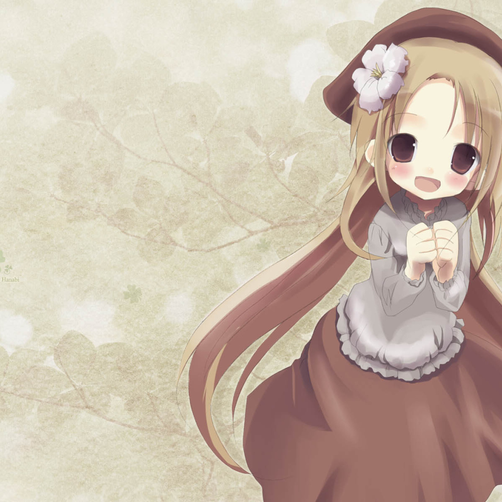 Аниме Девушка в коричневой шляпе