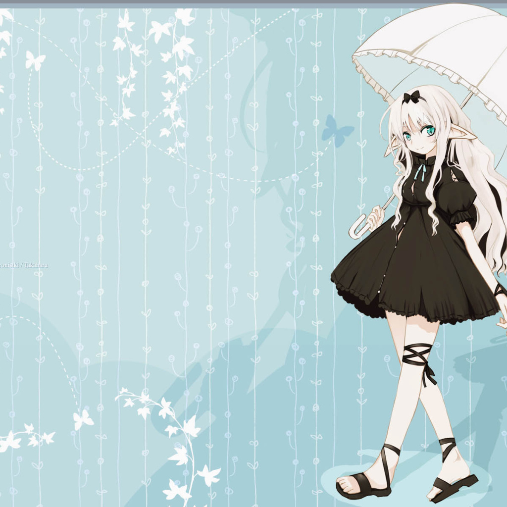 Аниме Девушка с зонтиком