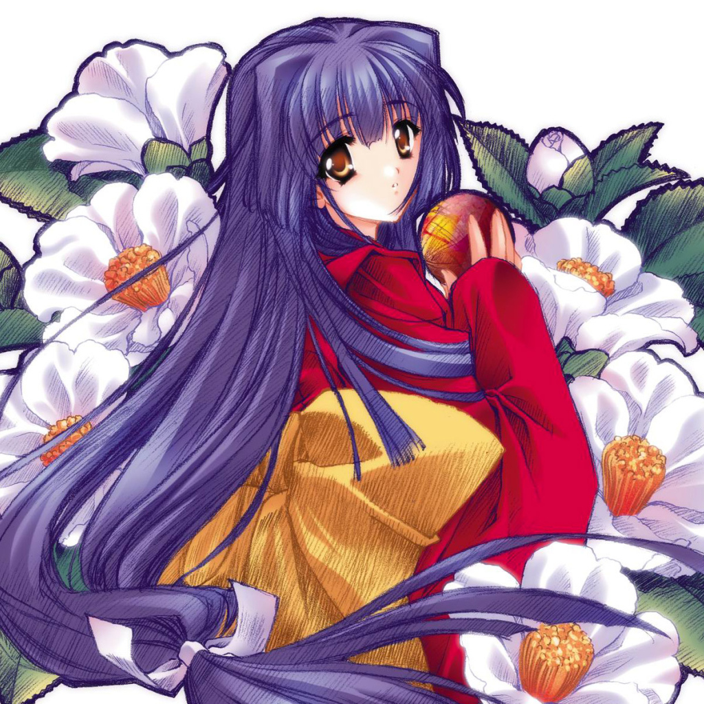 Рисованная девушка аниме