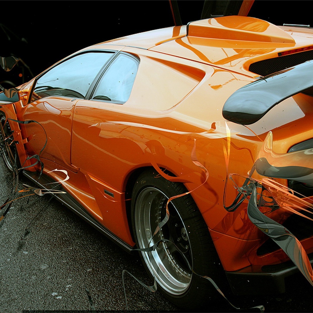 Оранжевый спортивный автомобиль