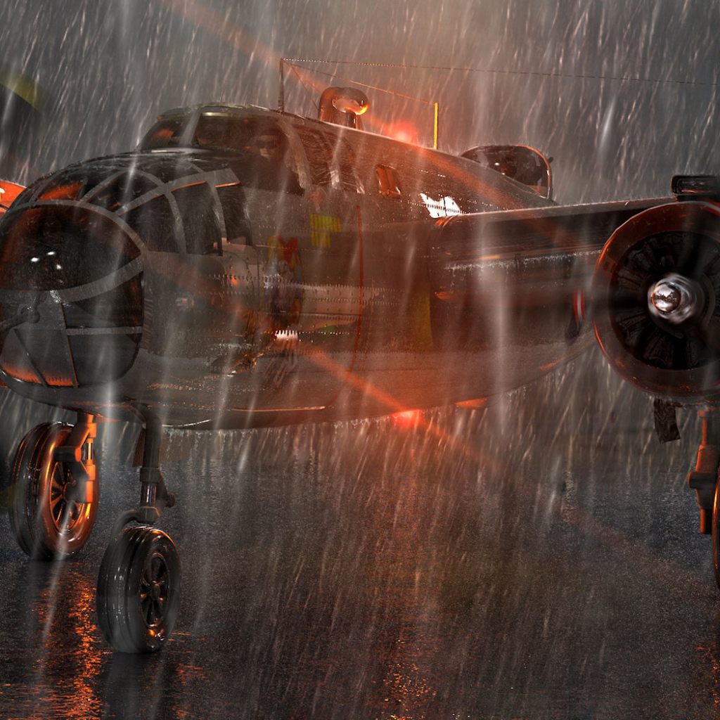 Самолет под дождем