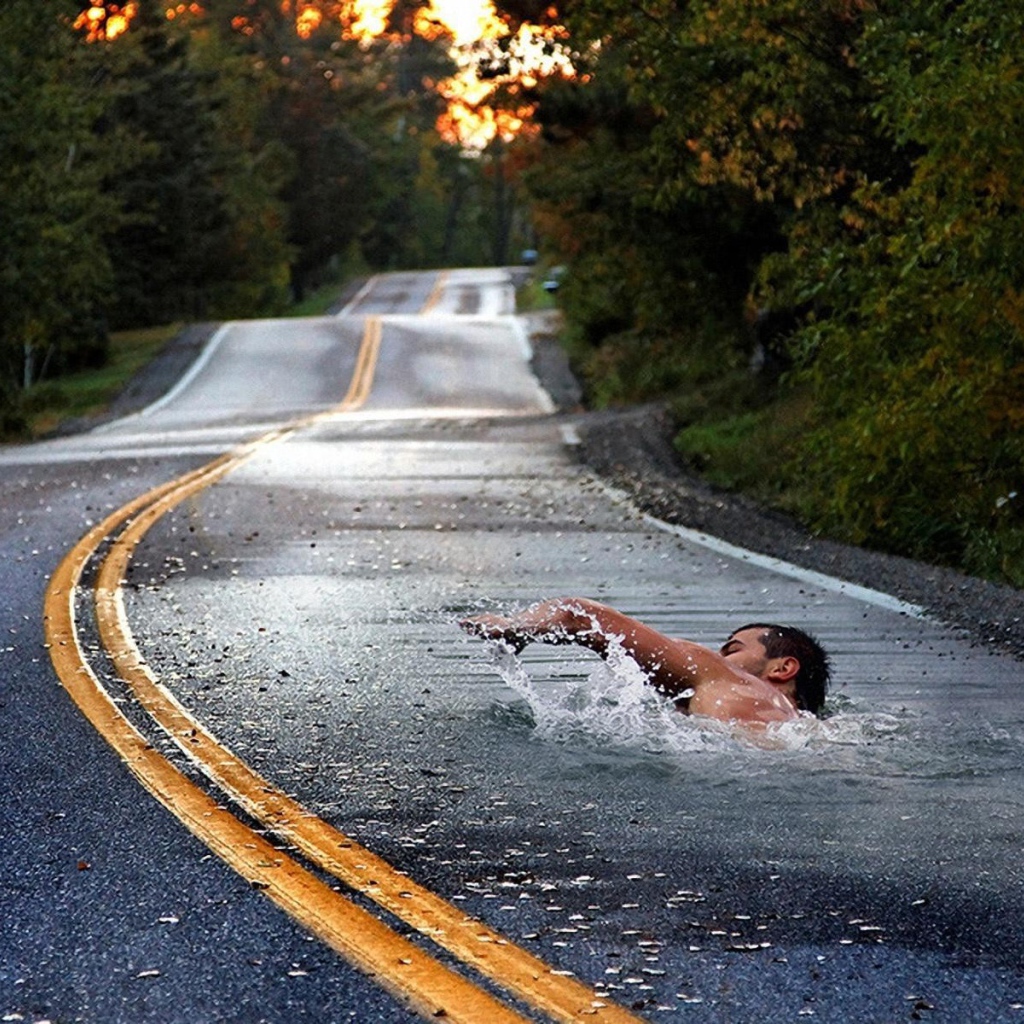 Заплыв по дороге