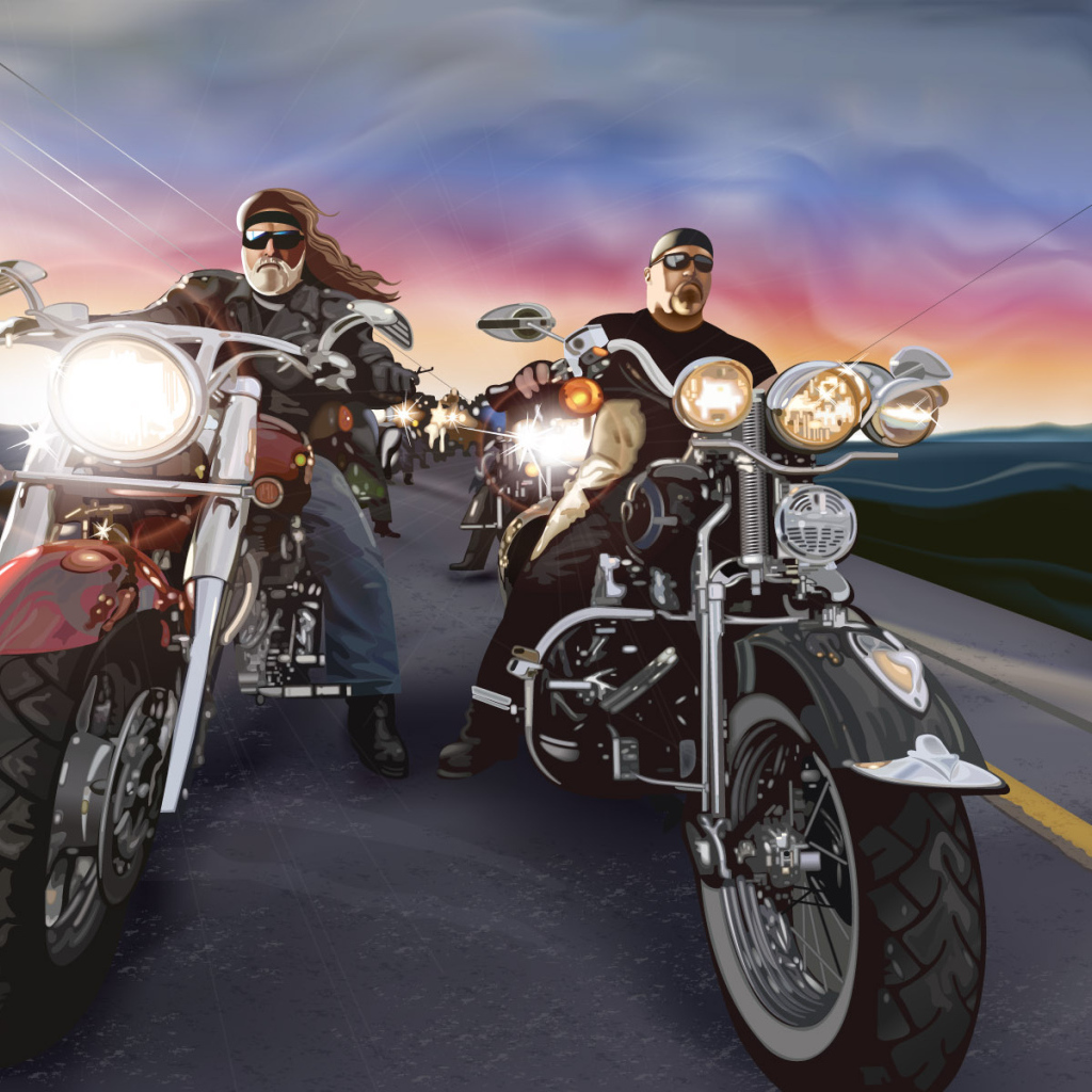 Байкеры на дороге 66