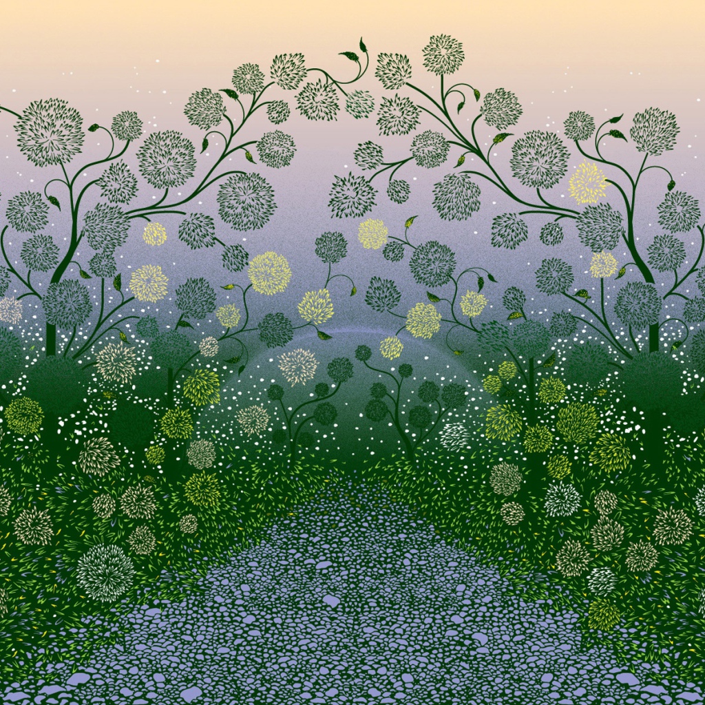 В зеленом саду