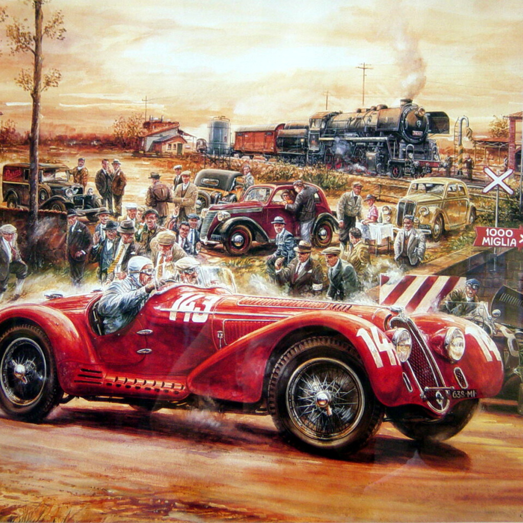 Красный ретро автомобиль