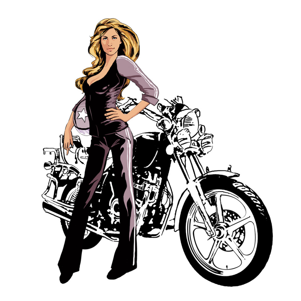 Девушка и Харлей