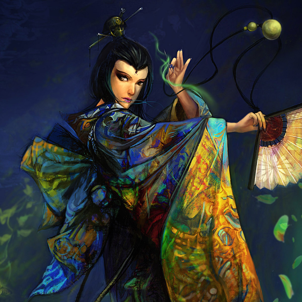 Девушка с веером