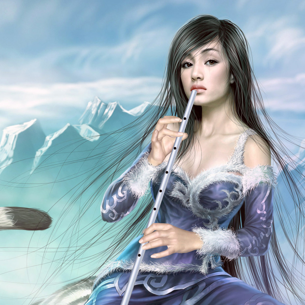 Девушка с музыкальным инструментом