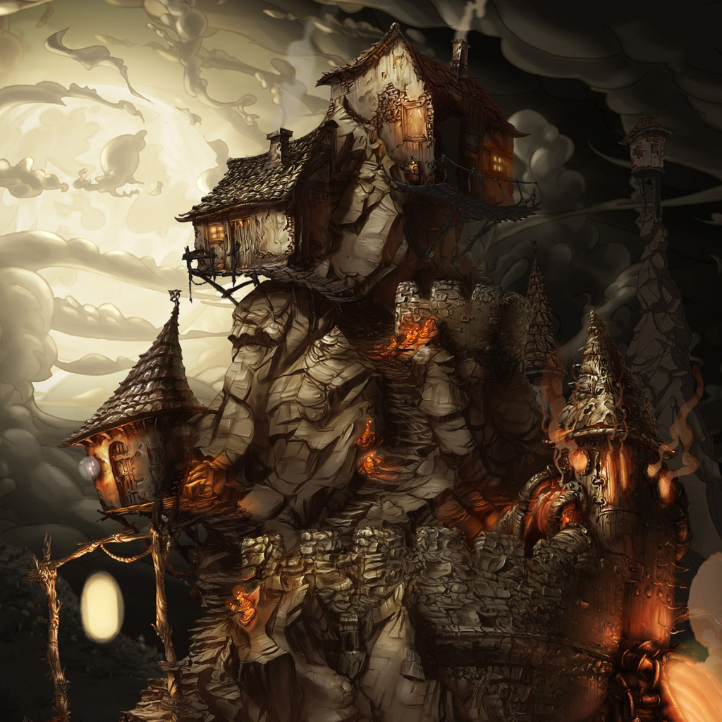 Домики на вершине скалы