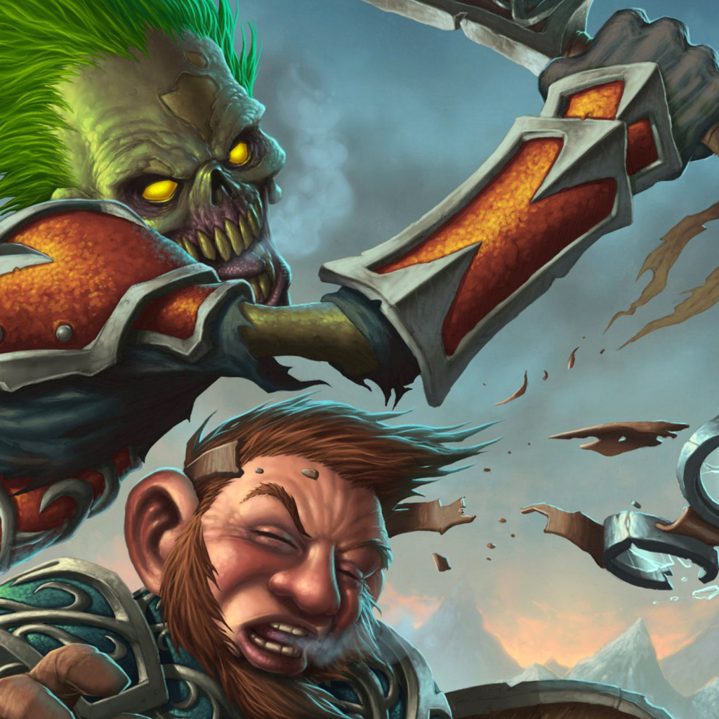 Сражение гнома с воином тьмы