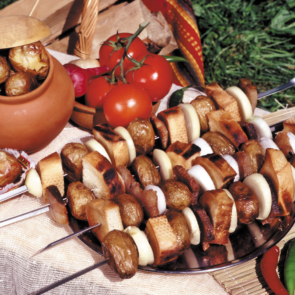 Барбекю мясо хлеб