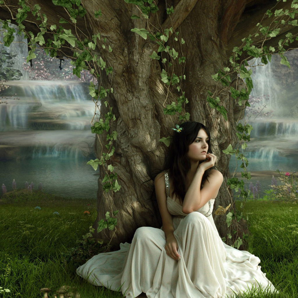 Девушка в тени дерева