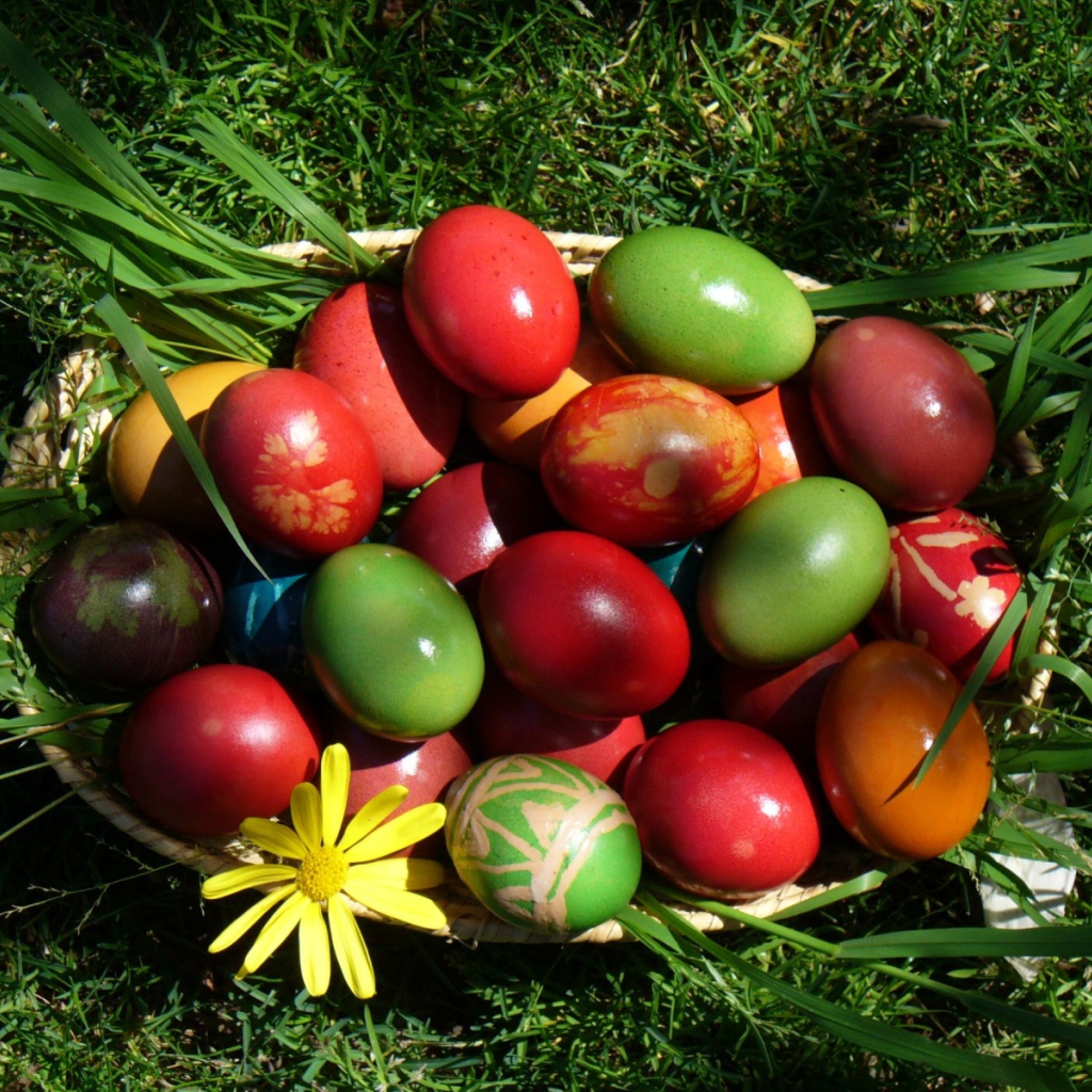 Разноцветные Пасхальные яйца