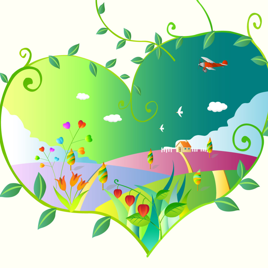 Зеленое сердечко в День Святого Валентина