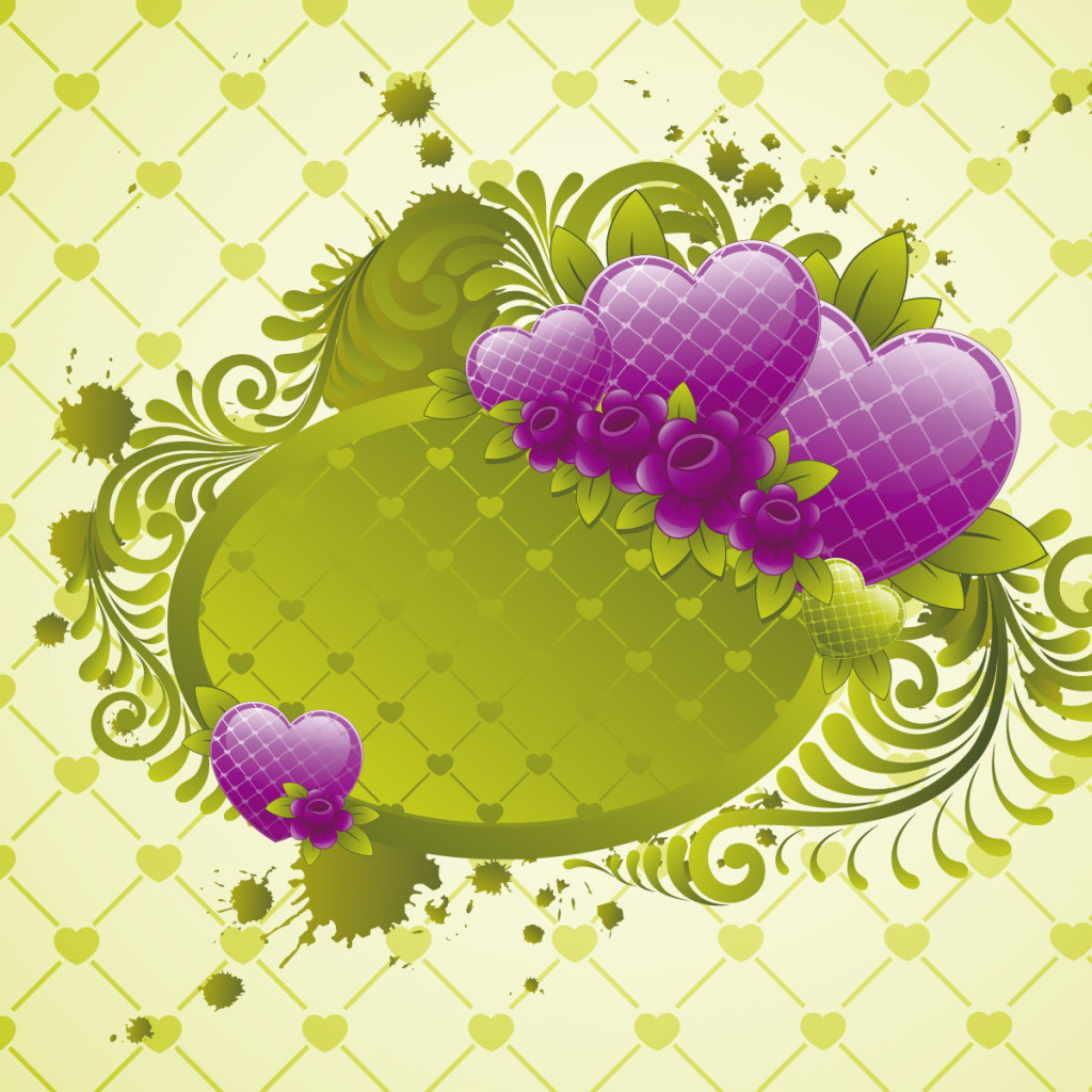 Сердечки в клетку