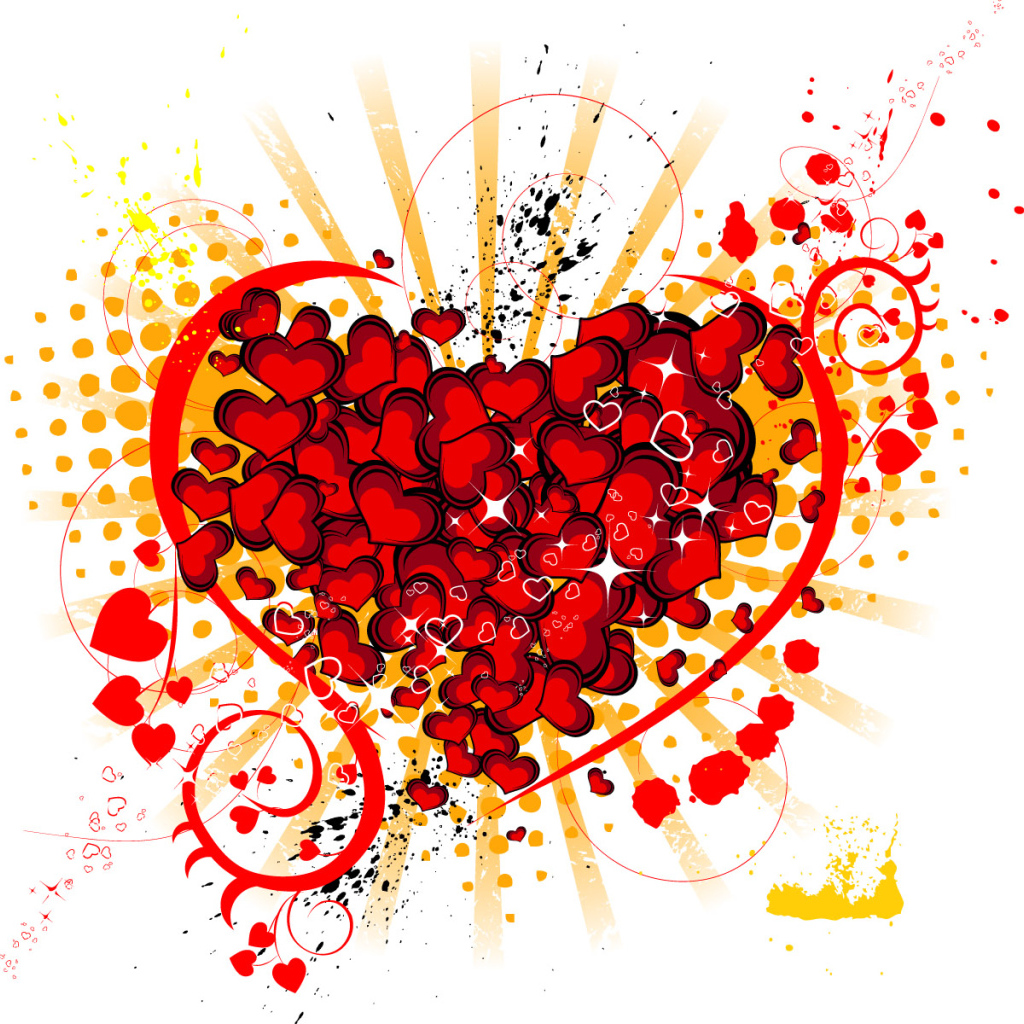 Красные сердечки Валентинки