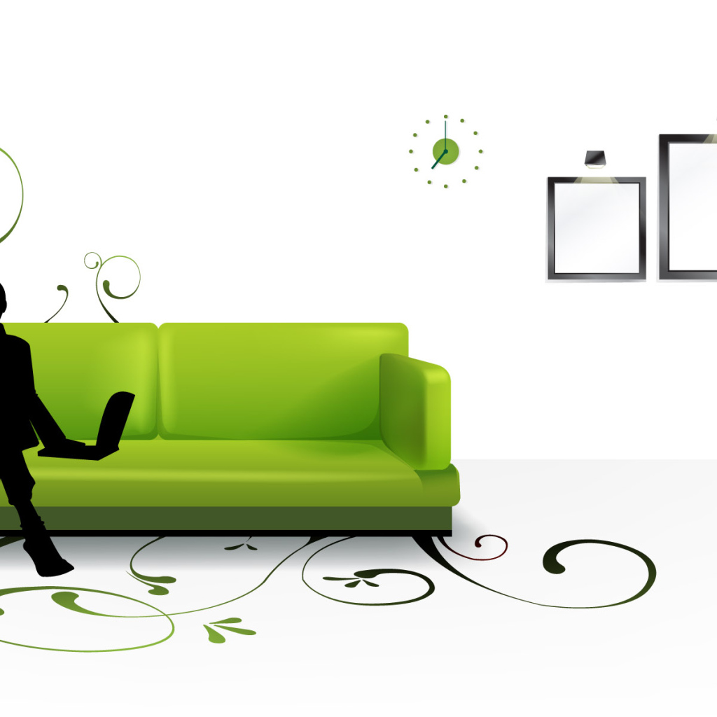 Зеленый диван