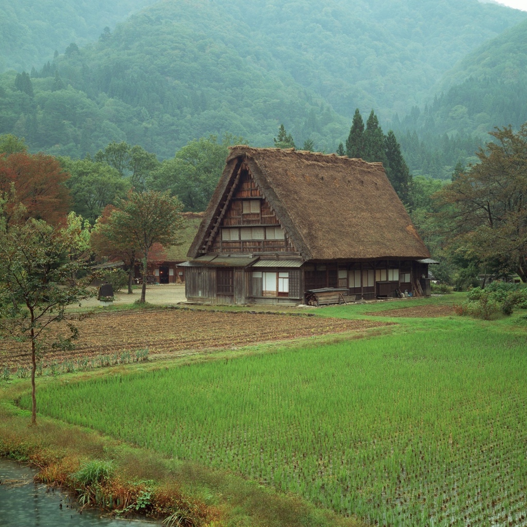 Деревня у подножия гор