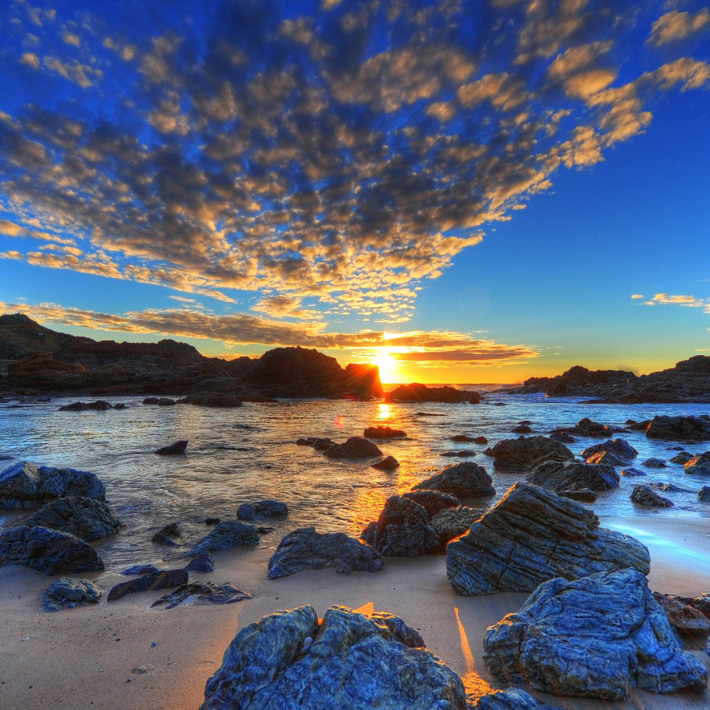 Закат на берегу моря HDR