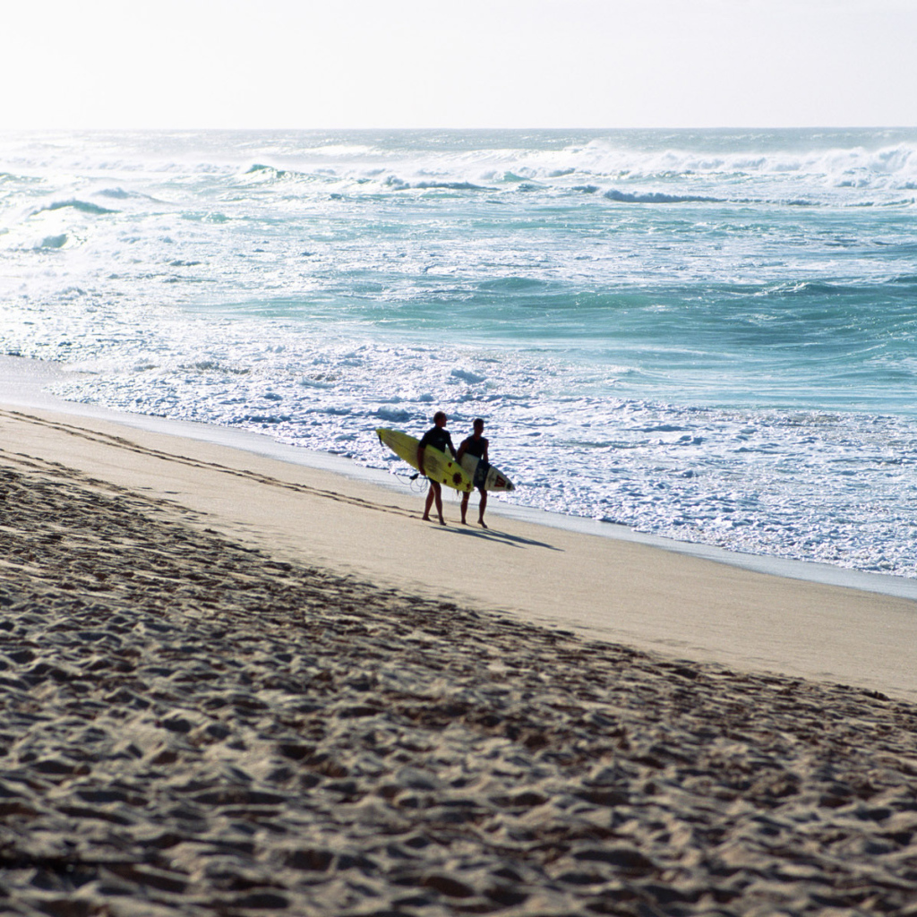 Серферы на пляже