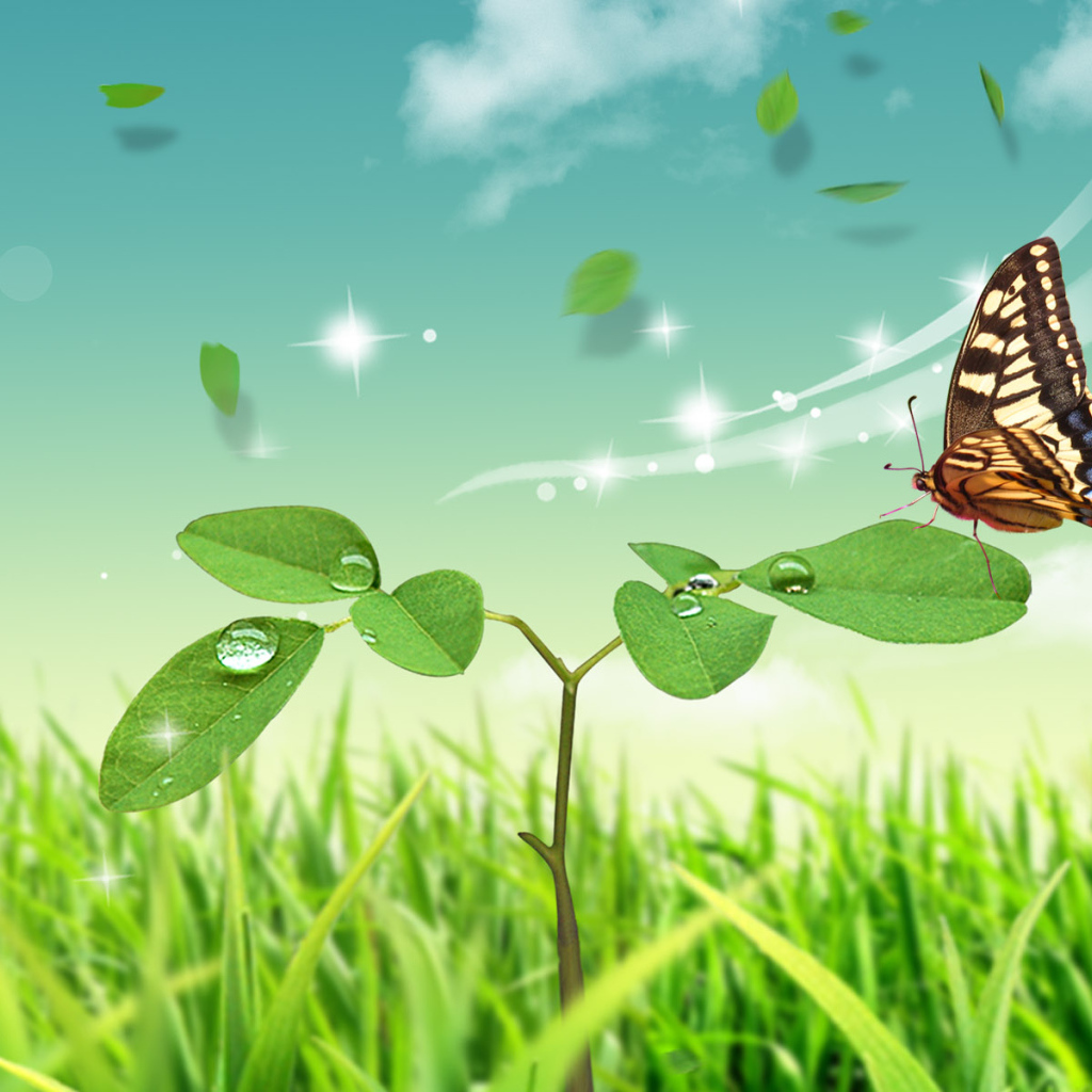 Росток и бабочка
