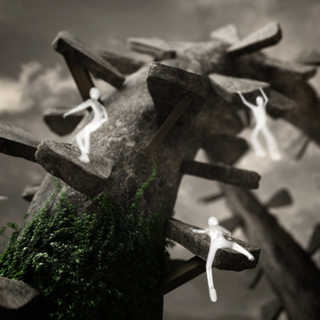 Белые человечки дереволазы