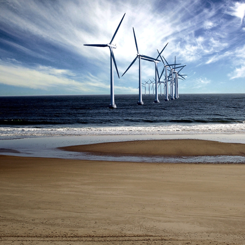 Ветряки в море