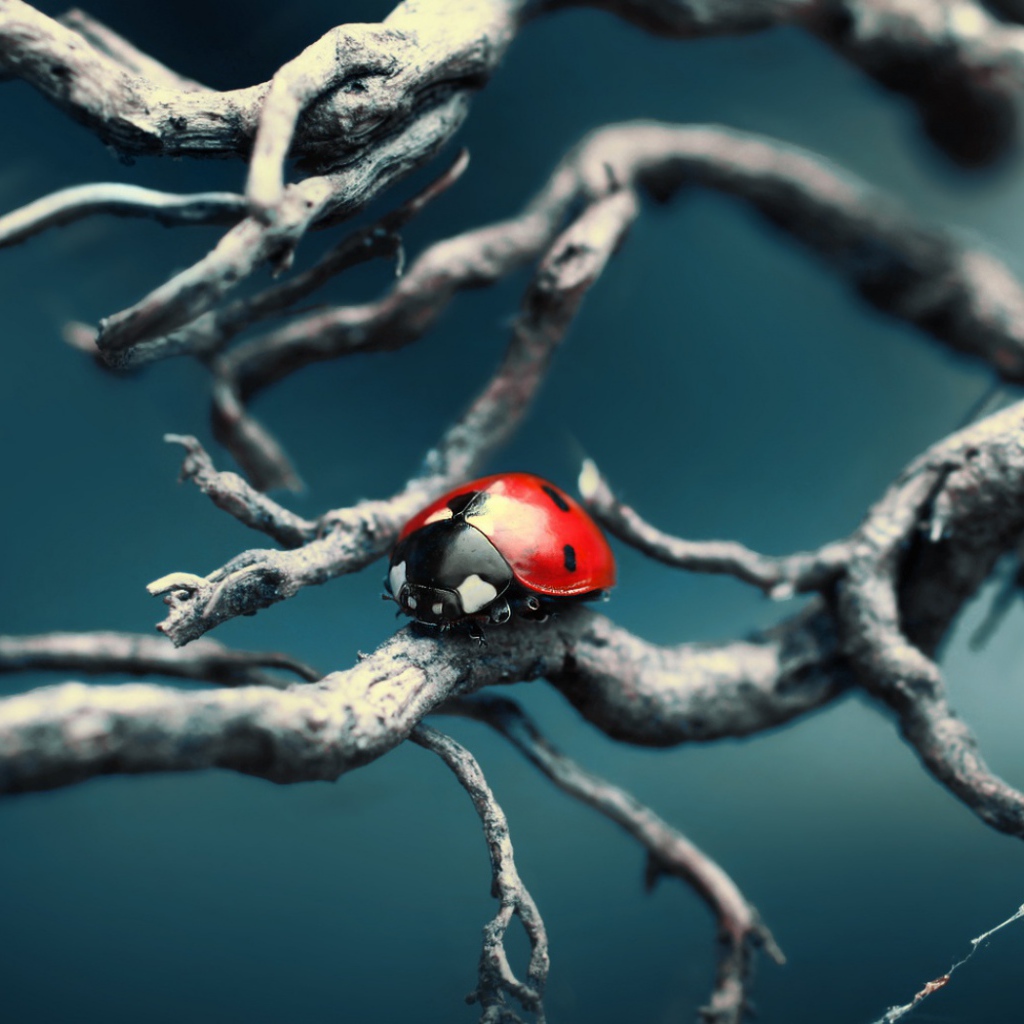 Синяя тема с божьей коровкой