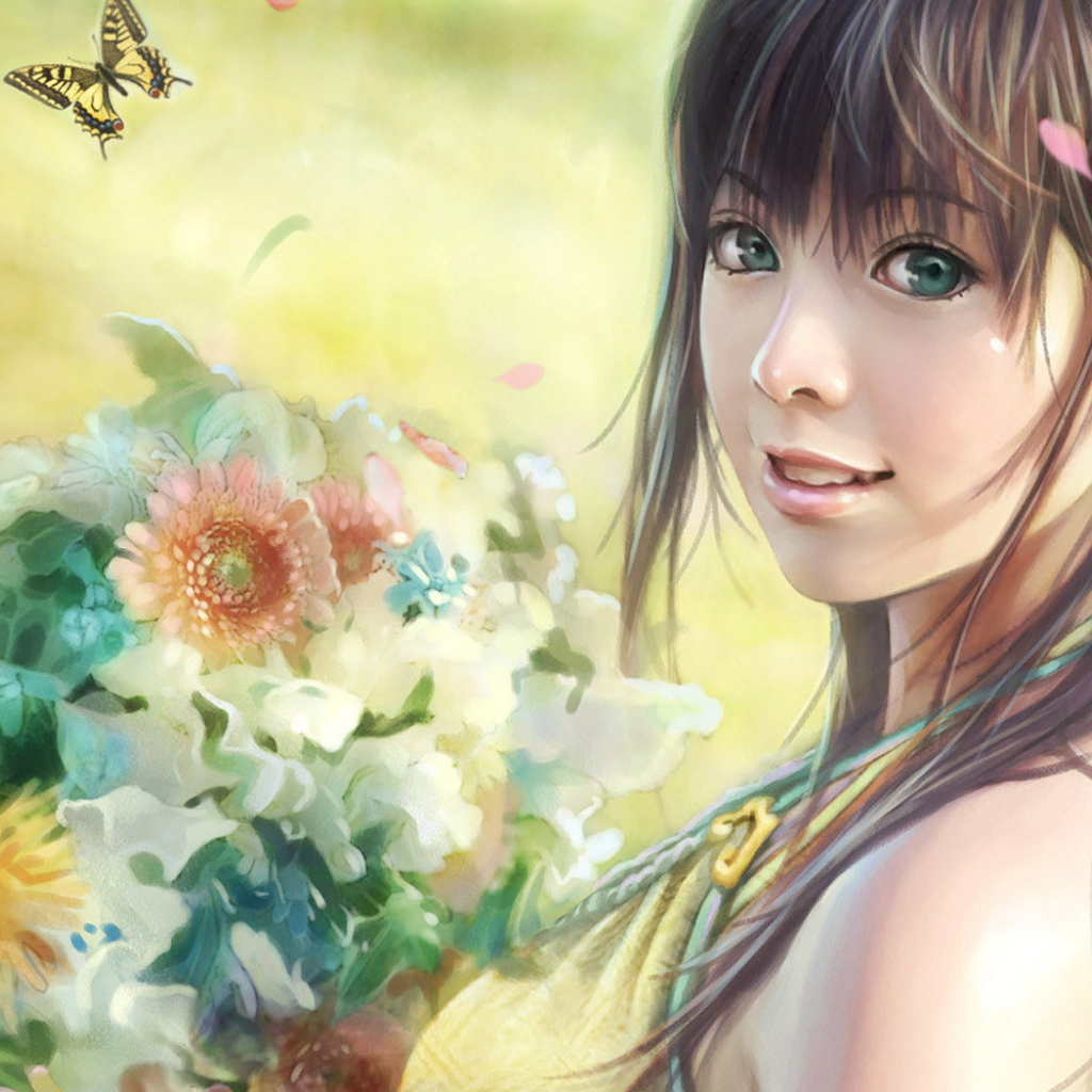 C букетом цветов