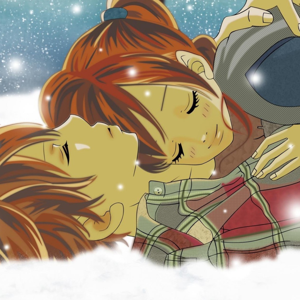 Влюбленные на снегу