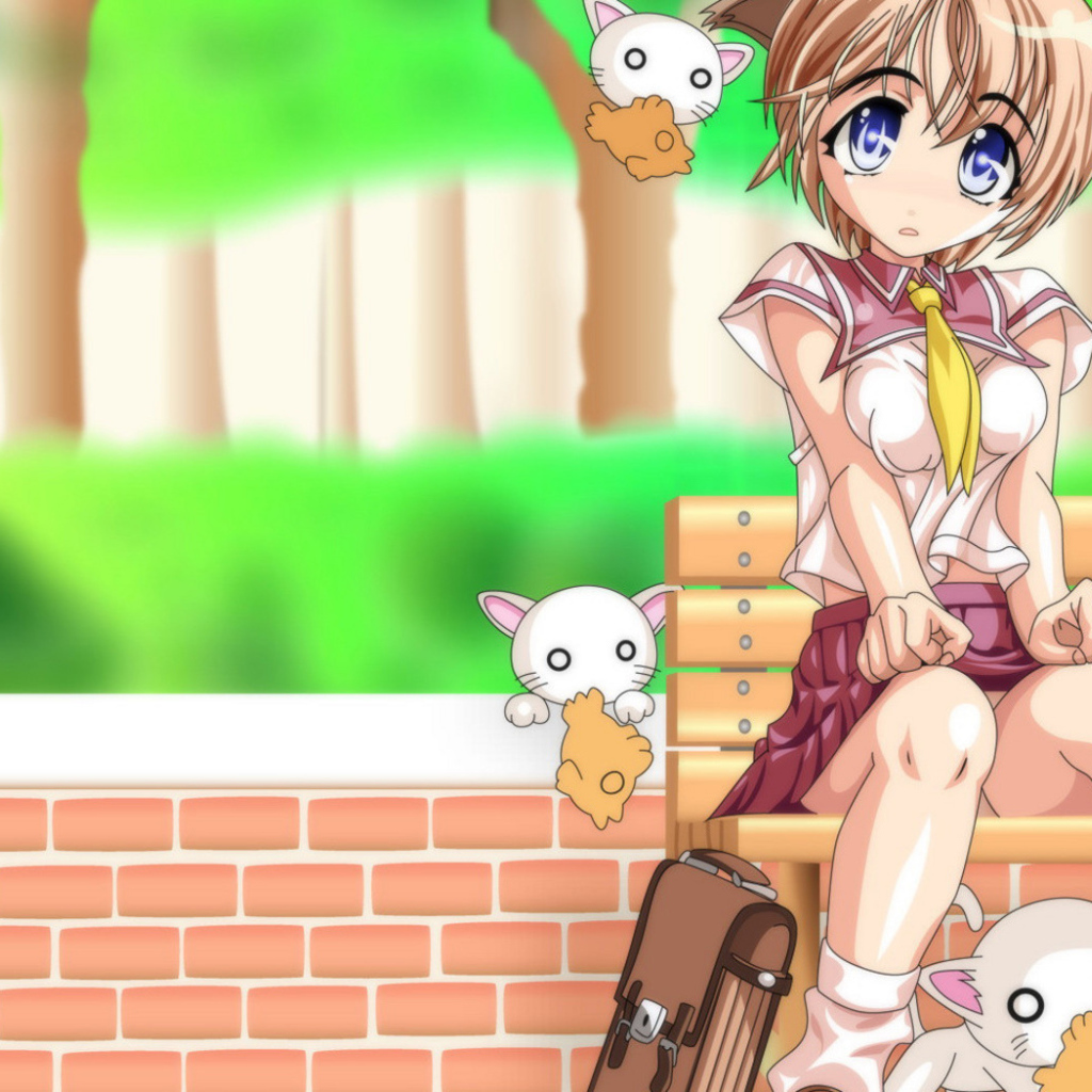 Девчонка и кошечки