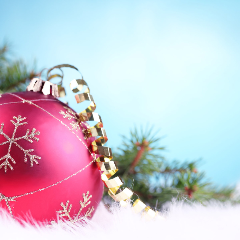 Красный Новогодний шарик