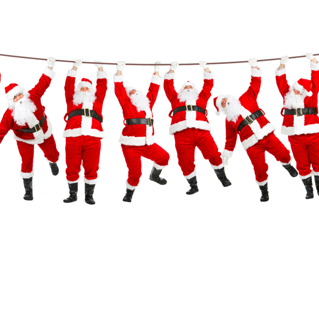 Санты Клаусы на веревочки